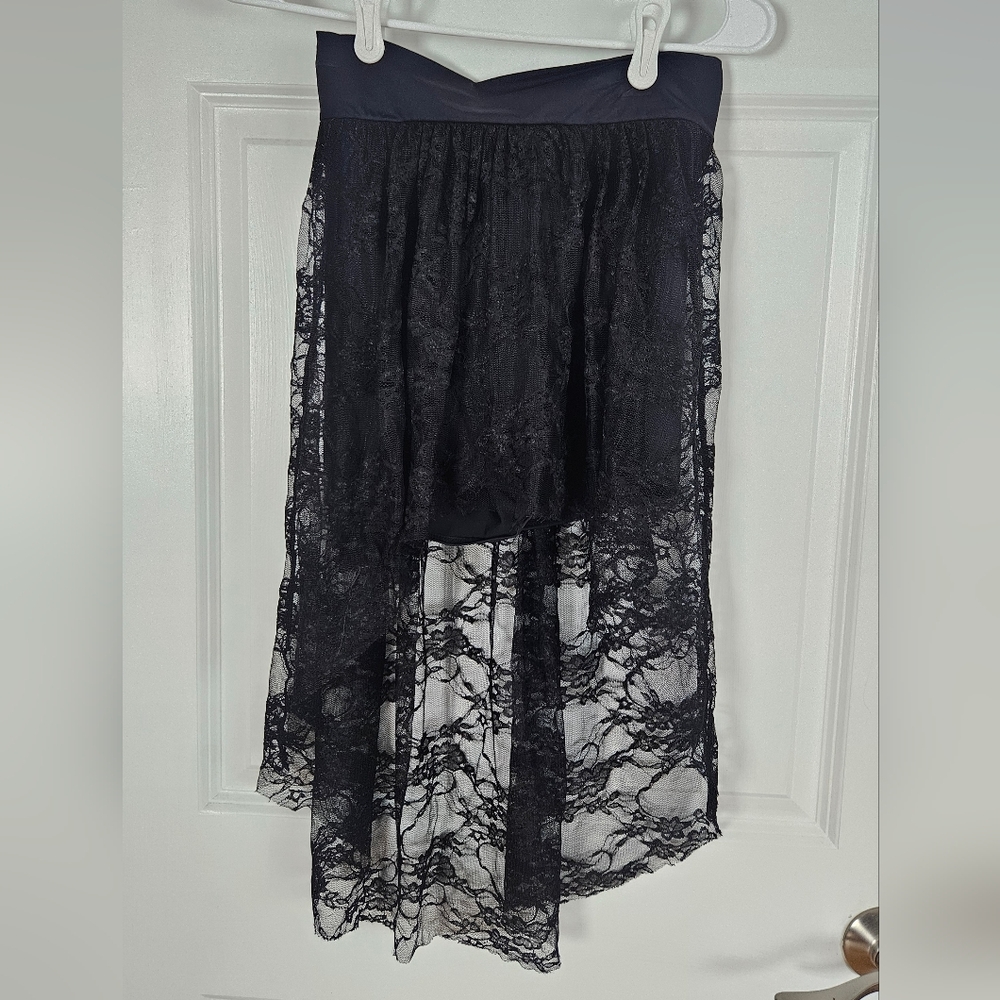 Balera Black Lace High-Low Skirt